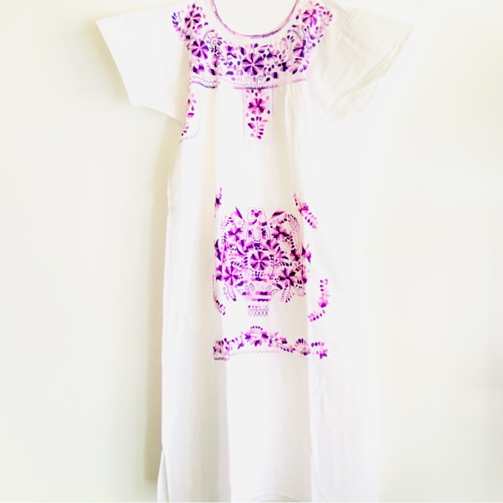 Mexican dress embroidered boho long